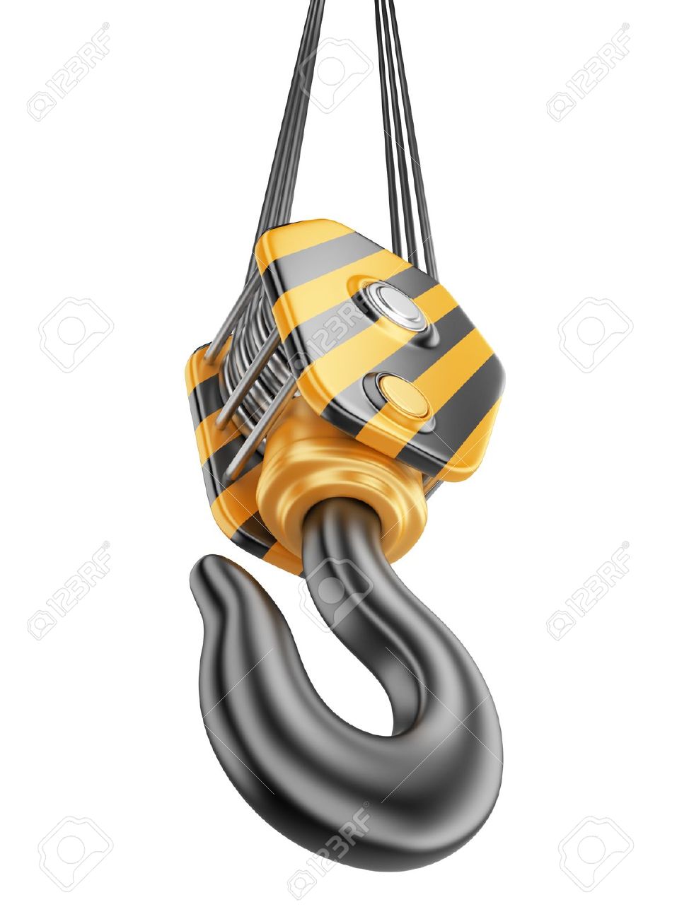 Crane hook 3D. Isolated on white background - 14490945 Crane hook 3D. Isolated on white background - 14490945
