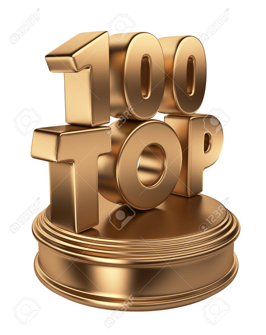 Top 100 on podium 3D icon isolated on white background - 14846798 Top 100 on podium 3D icon isolated on white background - 14846798