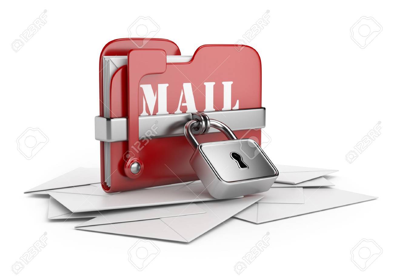 Secure mail data Email concept 3D icon isolated white background - 16691282 Secure mail data Email concept 3D icon isolated white background - 16691282