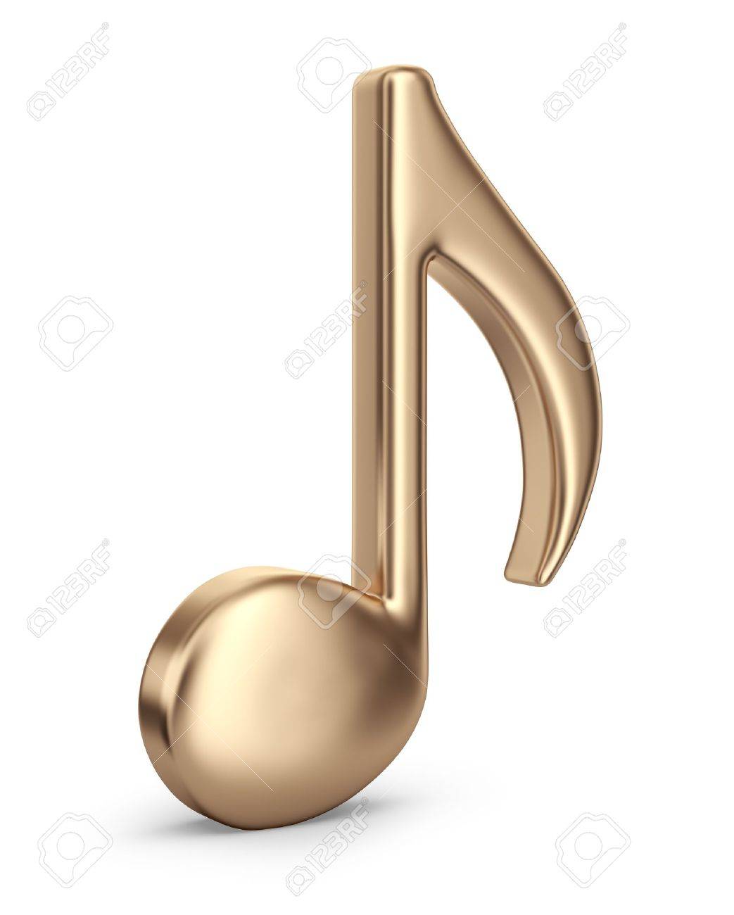 Golden music note. 3D Icon isolated on white background - 22087466 Golden music note. 3D Icon isolated on white background - 22087466