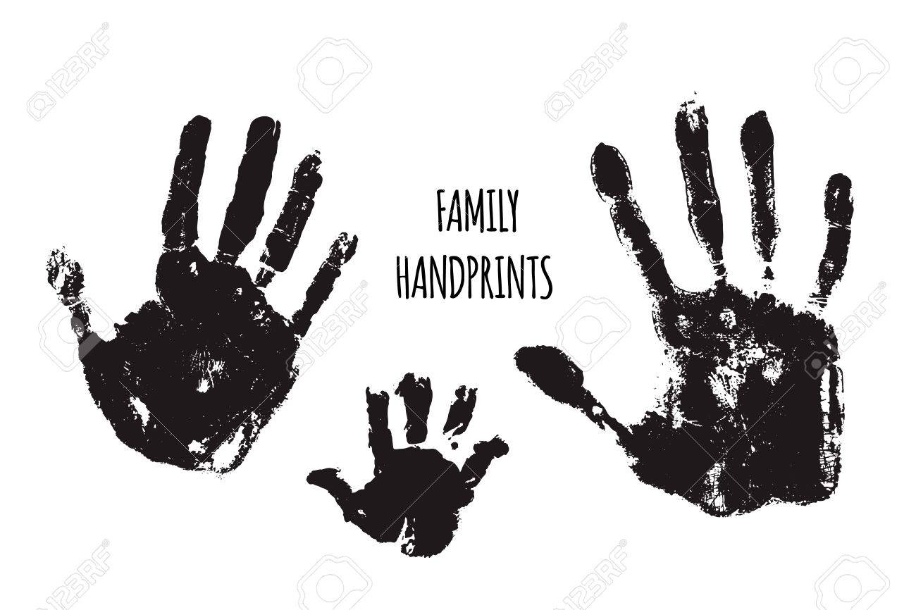 dad mom and baby hand prints