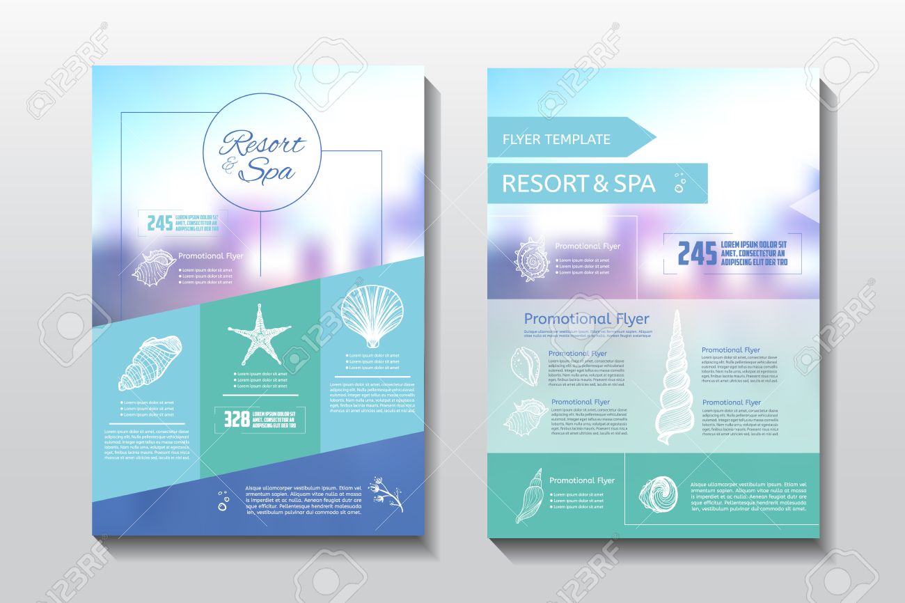 resort and spa flyer spa wellness medical template vector brochure