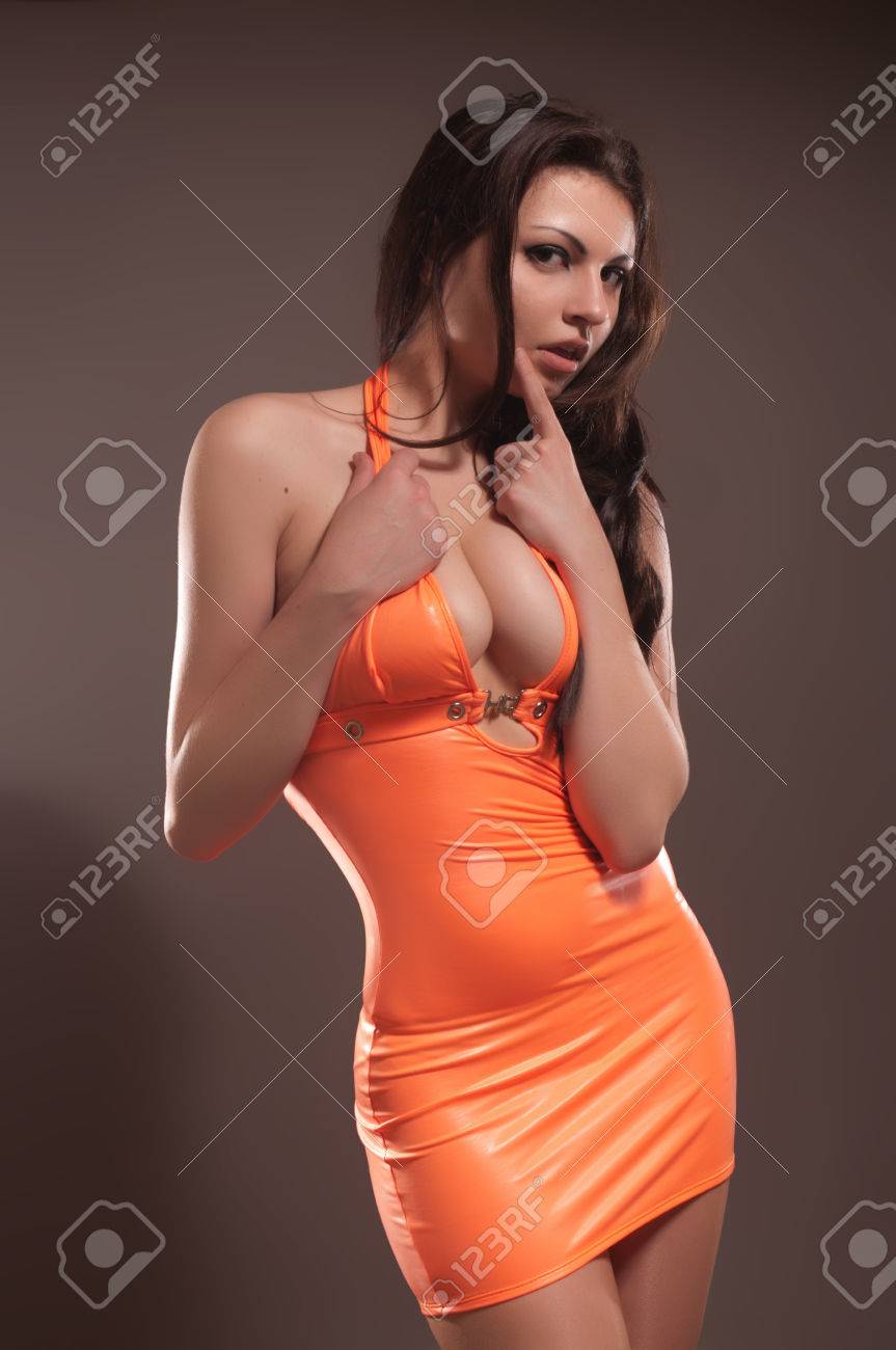 sexy orange dress