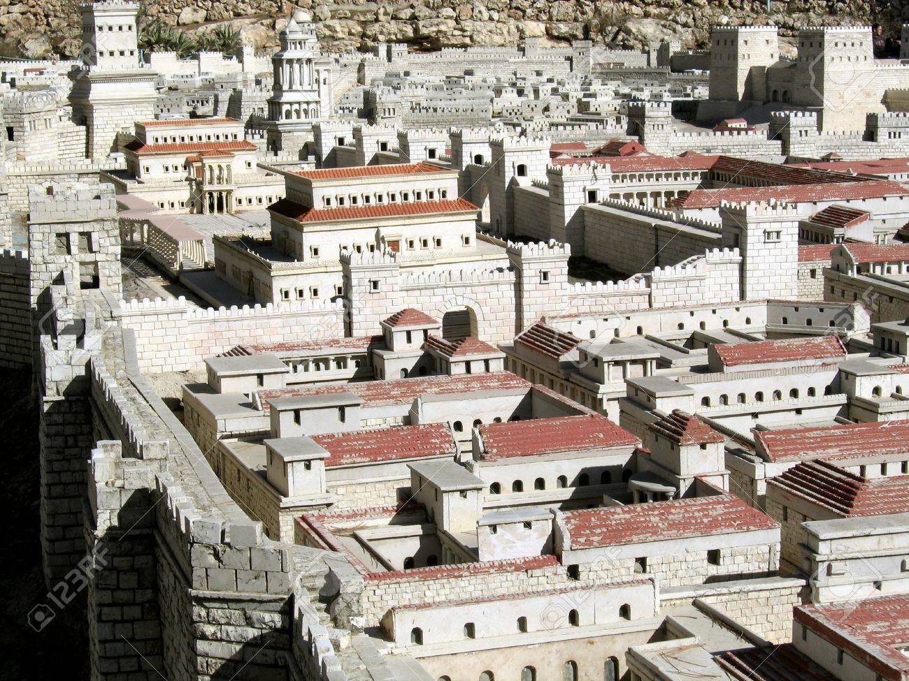 palaces of the high priest caiaphas and herod in the background