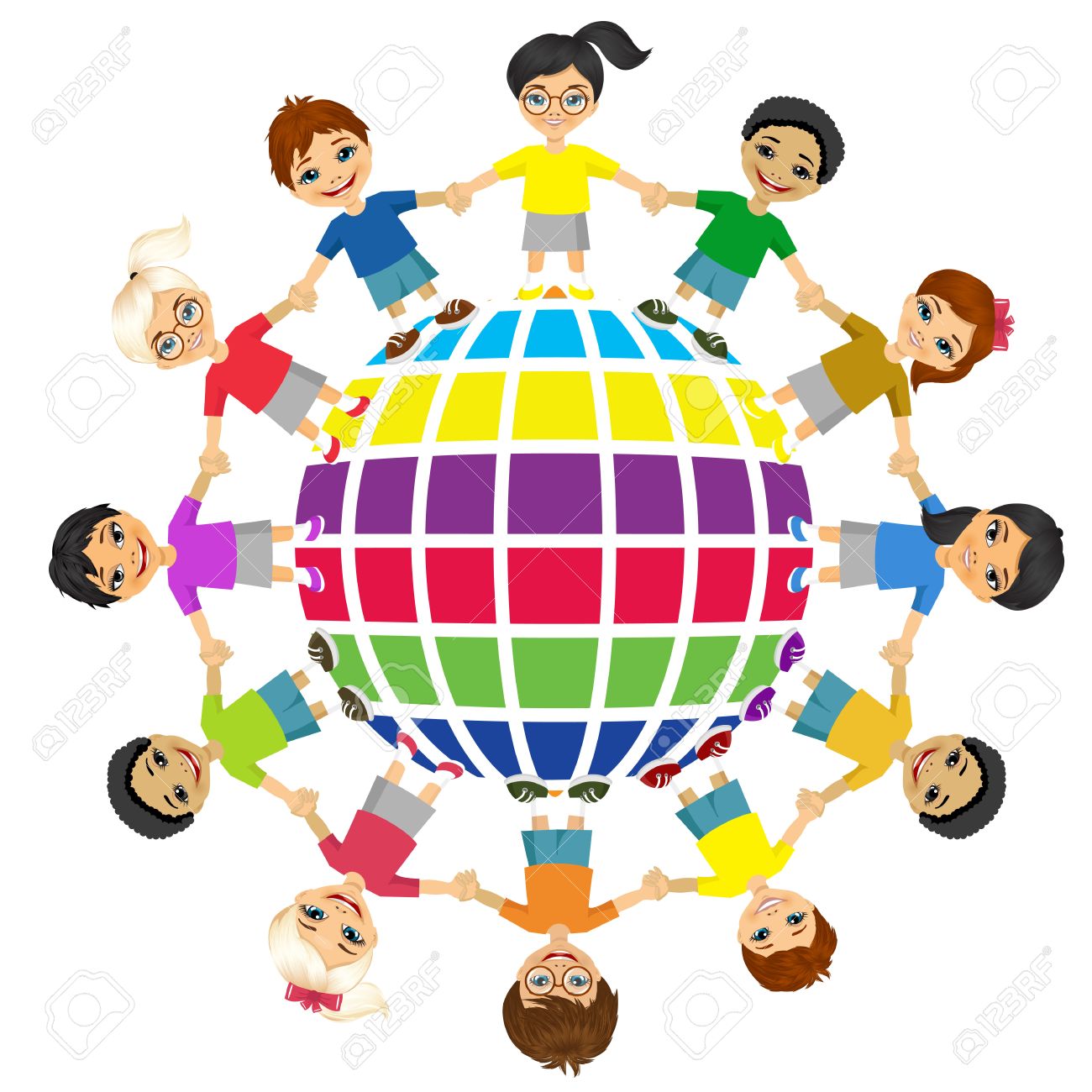 Kmv Venezuela Amantini Miami 2022 2 Los Niños Del Mundo. Día Internacional De La Amistad. Dia De La Tierra. Ilustración Del Vector De Diversos Niños De La Mano. Ilustraciones Vectoriales, Clip Art Vectorizado Libre De Derechos. Image 46448345.