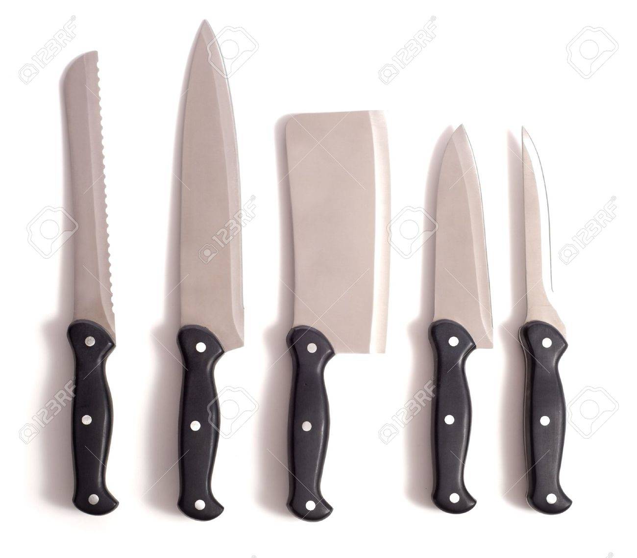 Uncategorized Professional Kitchen Knives a set of professional chefs knives on white background stock photo 3874711