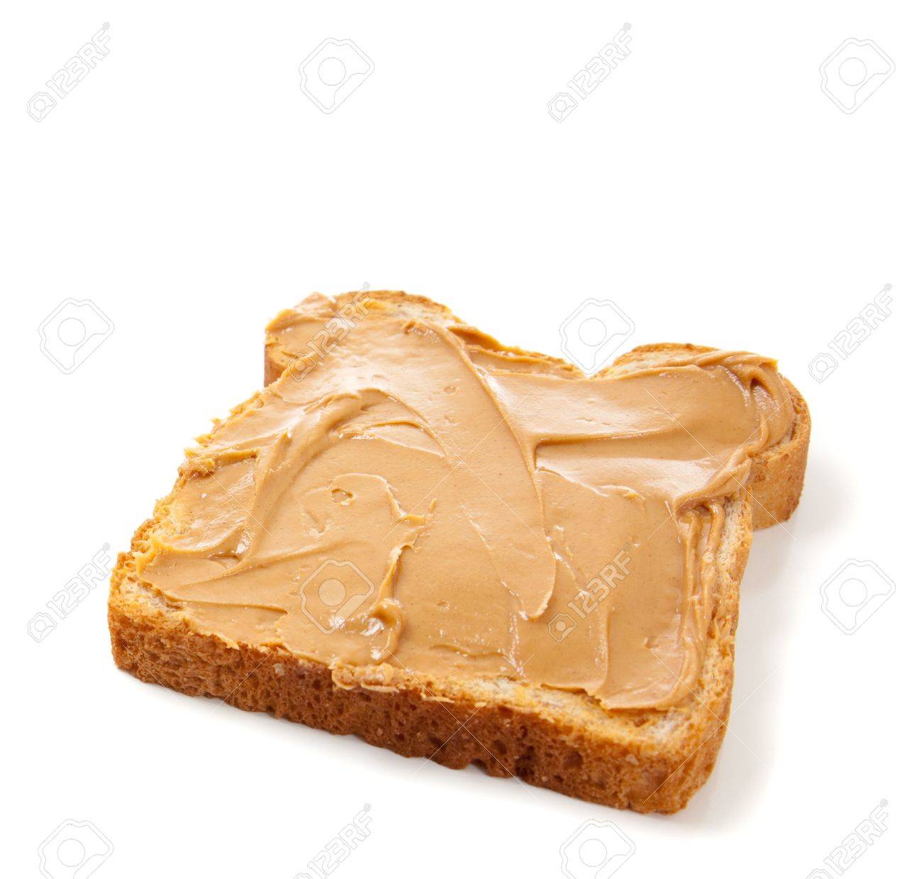 An Open Faced Peanut Butter Sandwich On White Bread Stock Photo Picture And Royalty Free Image Image