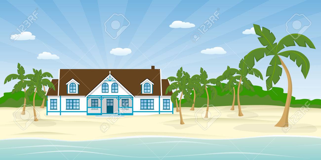 House On The Beach Royalty Free Cliparts
