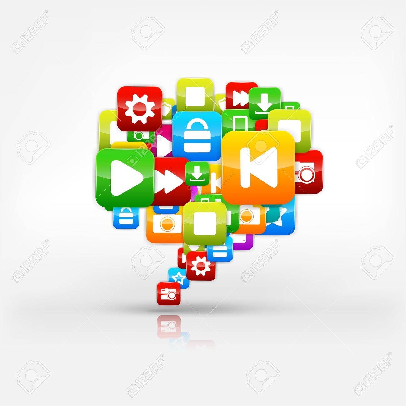 アプリケーション ボタン ソーシャル メディア クラウド コンピューティングします のイラスト素材 ベクタ Image