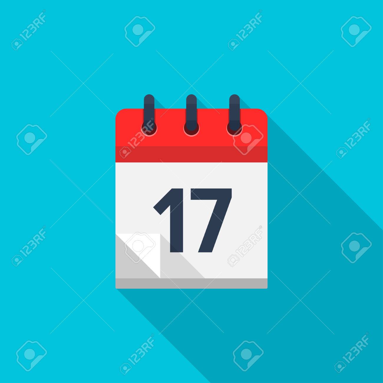 Flat Calendar Icon. Date And Time Background. Number 17 Royalty Free SVG,  Cliparts, Vectors, And Stock Illustration. Image 38059995.
