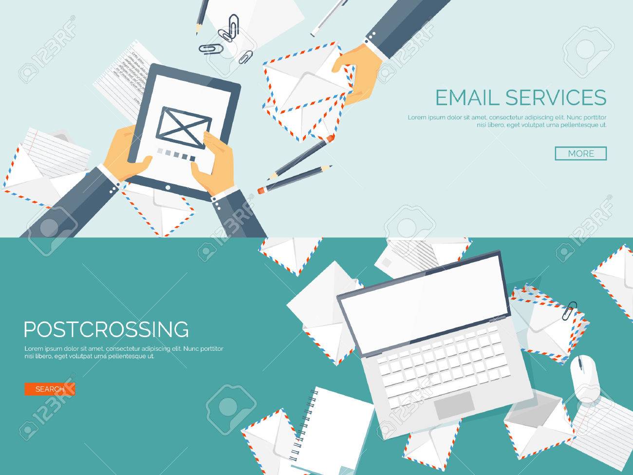 vector illustration flat background with envelope emailing emailing background image
