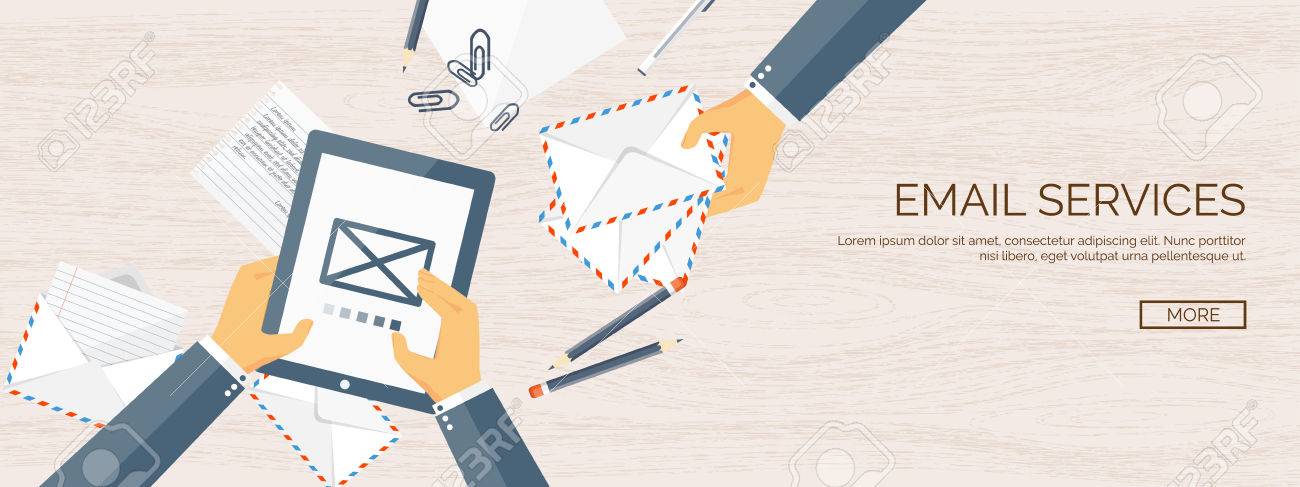 vector illustration flat background with envelope emailing emailing background image
