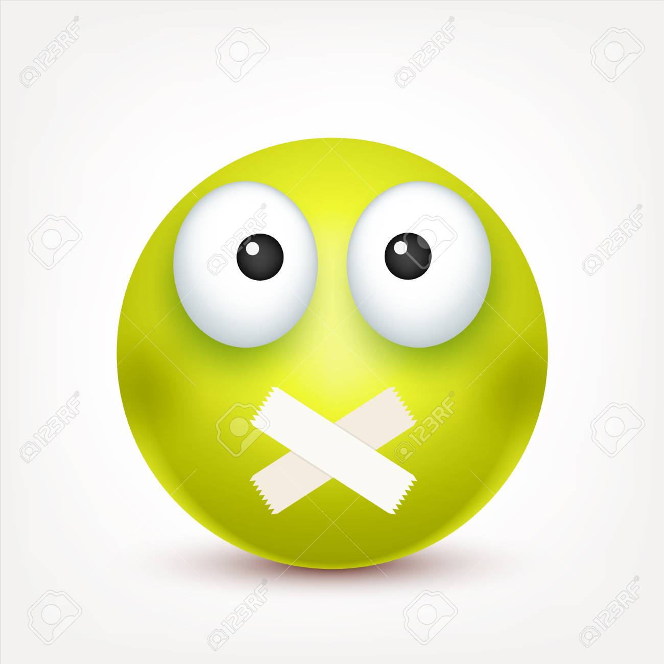 Un Emoticon Sonriente Enojado Triste Cara Verde Con Emociones