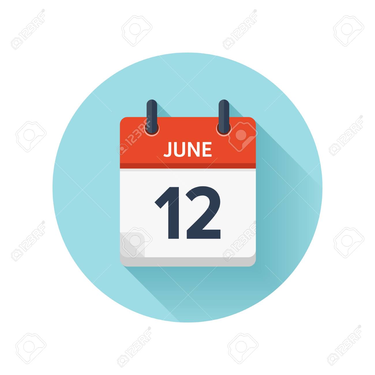 Vettoriale 12 Giugno Icona Di Calendario Giornaliero Piatta Vettoriale Data E Ora Giorno Mese 2018 Festivita Stagione Image 86629534