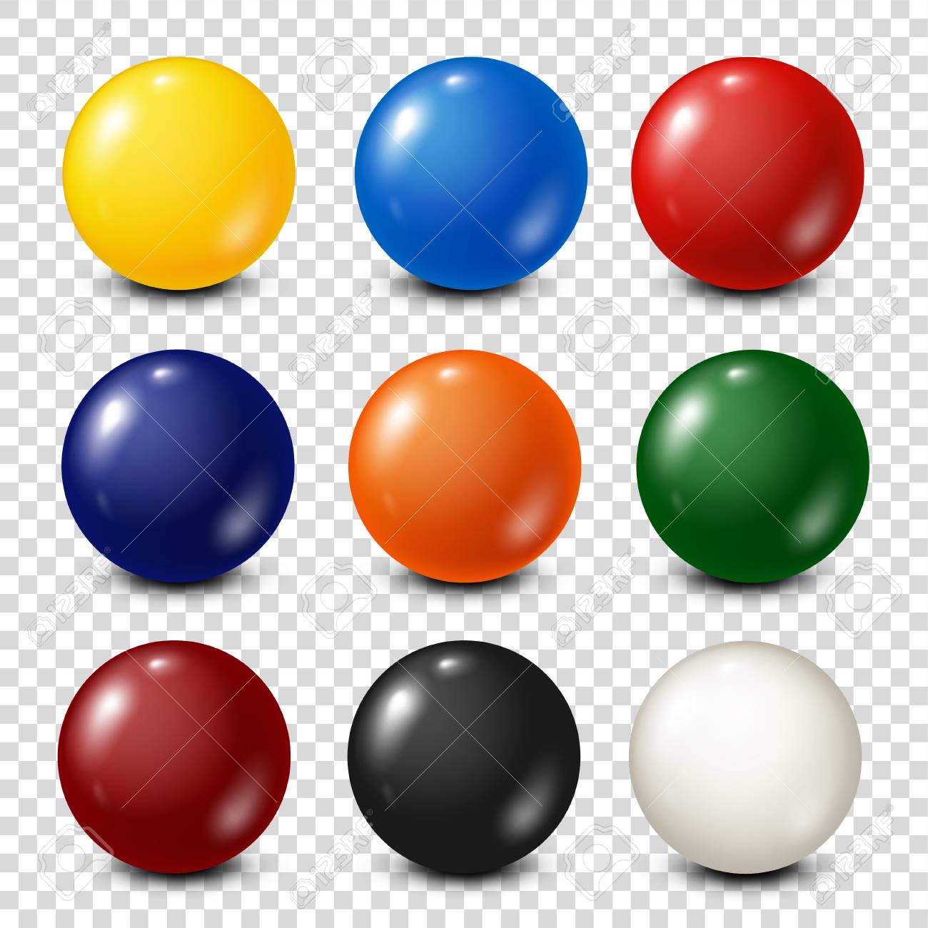 Lottery, billiard,pool balls collection. Snooker. Transparent background. Vector illustration. - 87425582 Lottery, billiard,pool balls collection. Snooker. Transparent background. Vector illustration. - 87425582