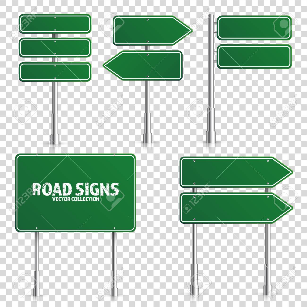 Road green traffic sign. Blank board with place for text.Mockup. Isolated on white information sign. Direction. Vector illustration. - 99603883 Road green traffic sign. Blank board with place for text.Mockup. Isolated on white information sign. Direction. Vector illustration. - 99603883