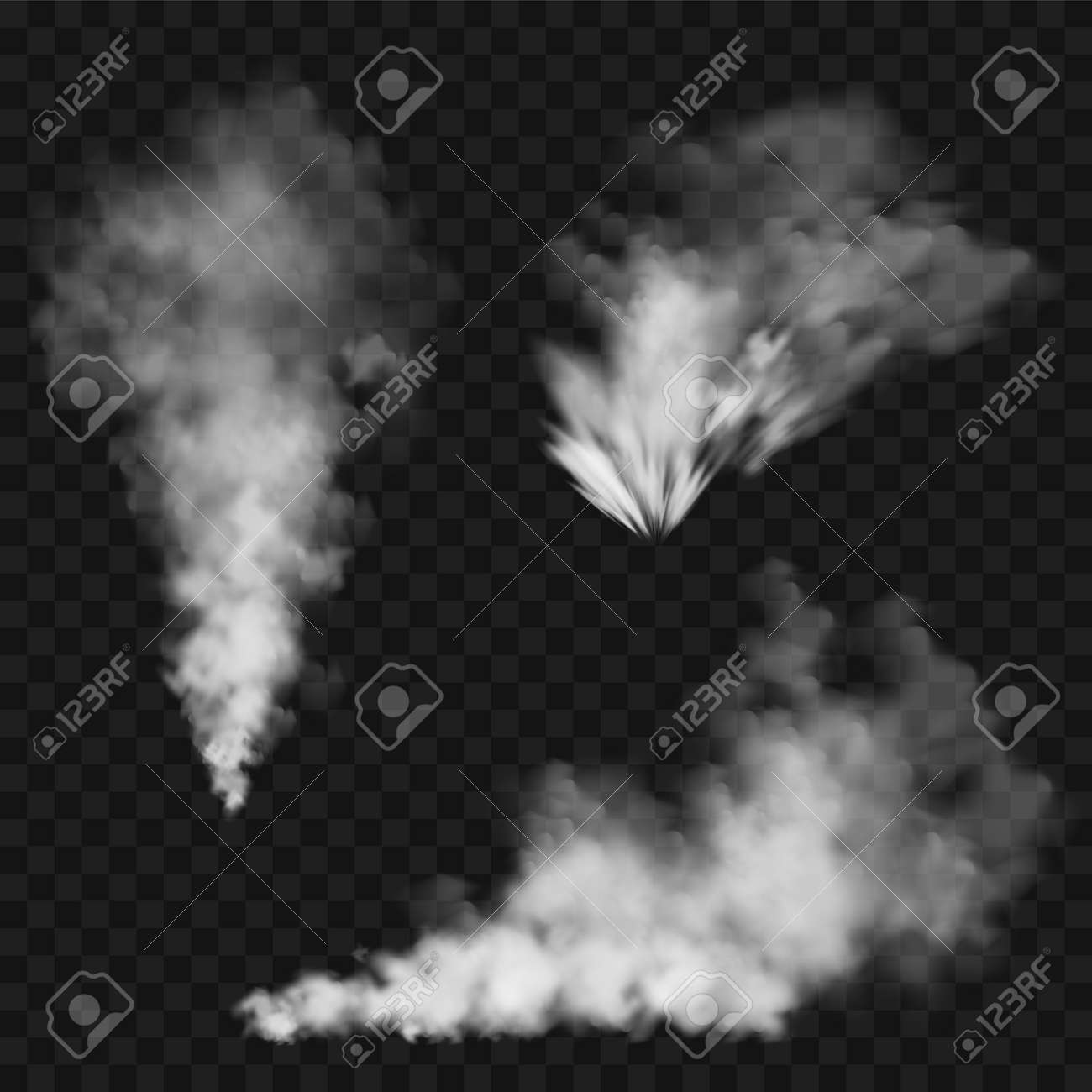 Free Photo Realistic steam smoke on black background