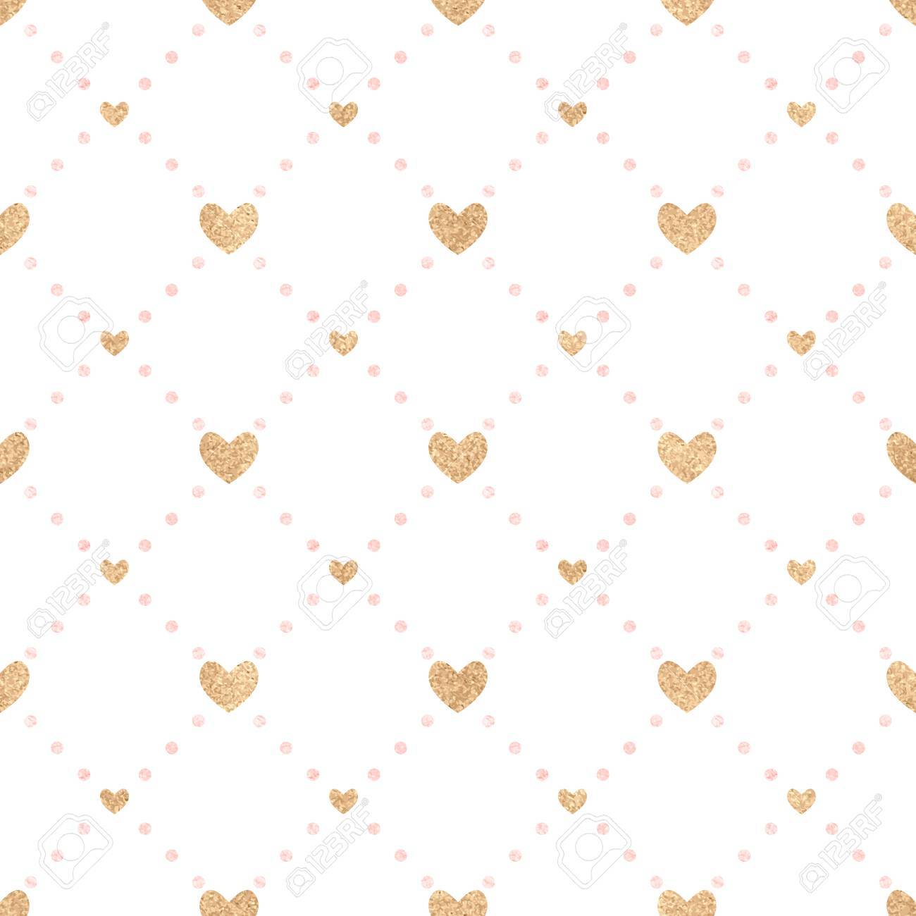 Nahtlose Muster Valentinstag Gold Herzen Und Rosa Kreise Auf Einem Weissen Hintergrund Geburtstag Hochzeit Liebe Festlich Hintergrund Lizenzfrei Nutzbare Vektorgrafiken Clip Arts Illustrationen Image 51263279