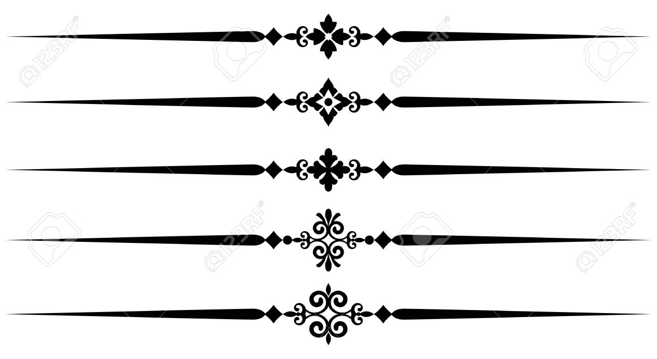 Collection Of Decorative Line Elements, Beautiful Different Ornamental  Rules For Elegant Design Border And Page, Vector Illustration Royalty Free  SVG, Cliparts, Vectors, and Stock Illustration. Image 133343920., image size:1300x711