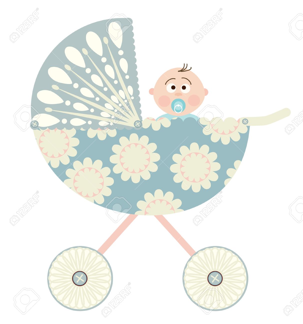 cartoon baby carriage