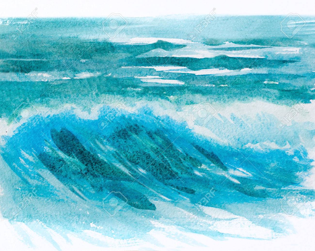 ocean watercolor painting