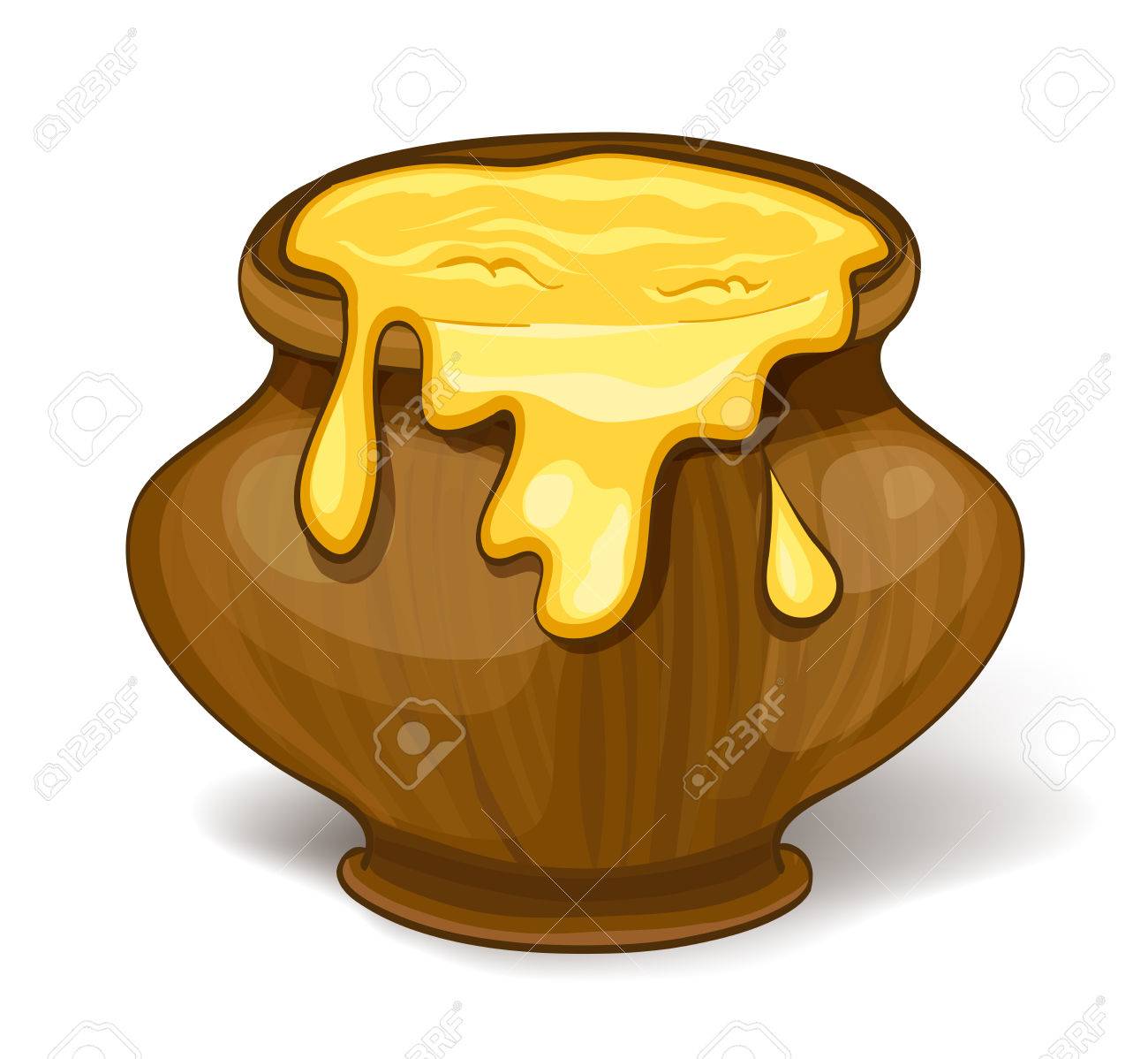 Cartoon Honey Pot On White Vector Illustration Royalty Free Cliparts Vectors And Stock Illustration Image 61099141