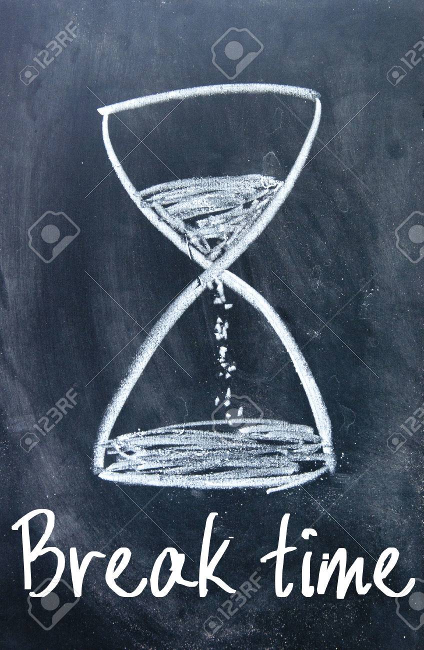Break Time Sign On Blackboard Stock Photo Break Time Sign On Blackboard Stock Photo