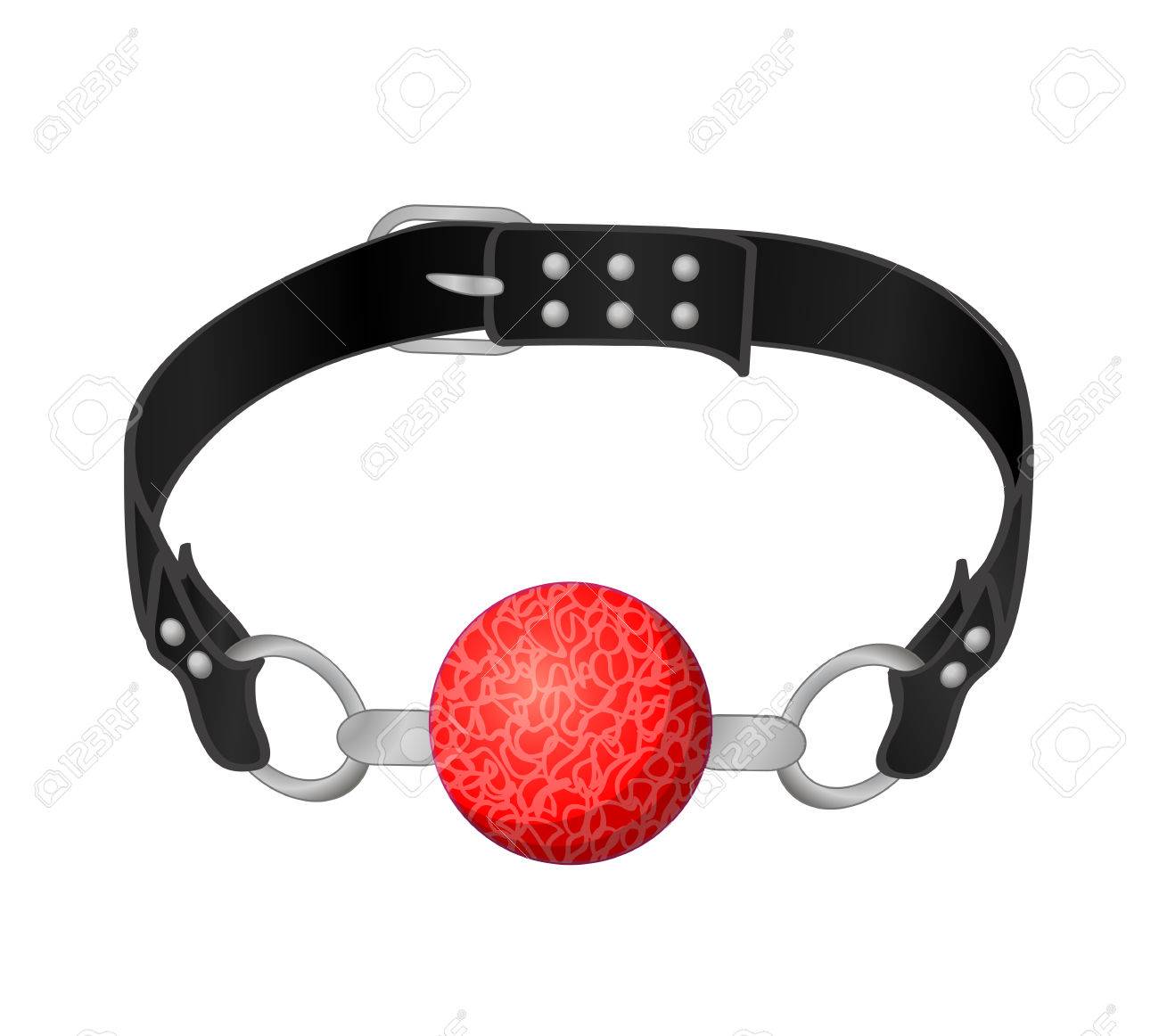 Red Silicone Ball Gag With A Leather Belt Vector Illustration Royalty Free Cliparts Vectors And Stock Illustration Image