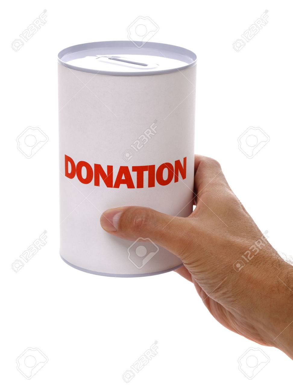 Collecting For Charity Holding A Donation Box Stock Photo Picture And Royalty Free Image Image