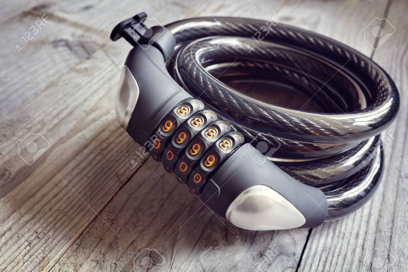 Combination lock bicycle accessory for bike protection and security - 60662447 Combination lock bicycle accessory for bike protection and security - 60662447