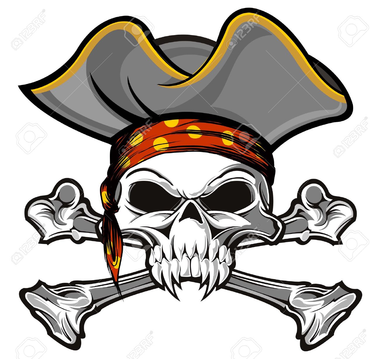 Skull and crossbones with hat Clearance