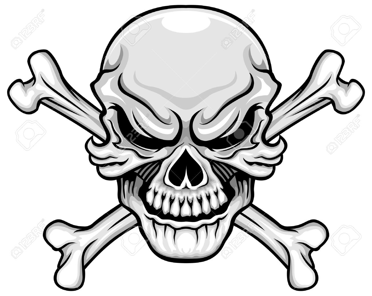 灰色図どくろをベクトルします のイラスト素材 ベクタ Image