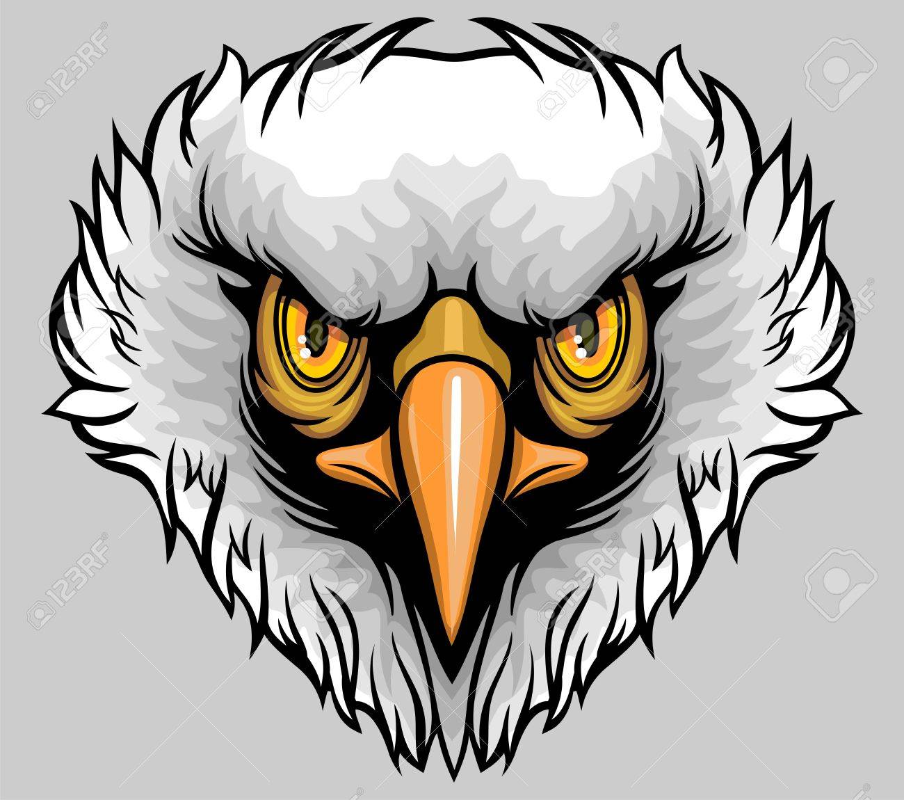 黄色の鋭い目を持つ白い頭イーグル のイラスト素材 ベクタ Image