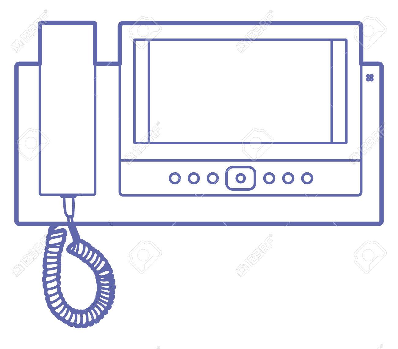 House Videophone Indoors Illustration Video Door Phone Icon