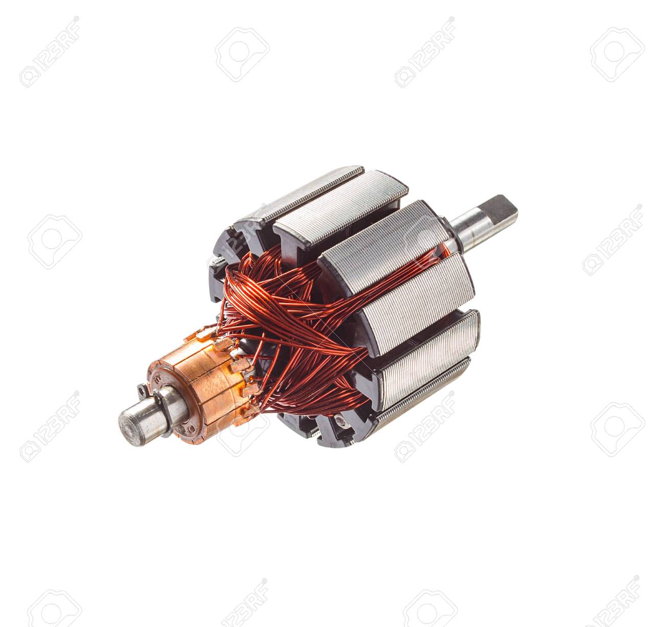 Electrical Armature Assembly Isolated On White Background Dc Motor Starter Anchor Motor From Car Portable Air Compressor Stock Photo Picture And Royalty Free Image Image 129010561