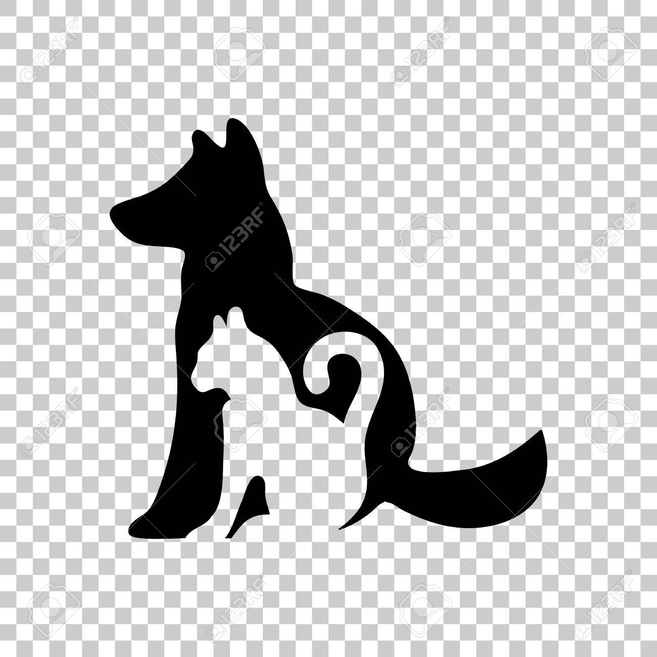 Icône de chat et de chien. Icône noire sur fond transparent.