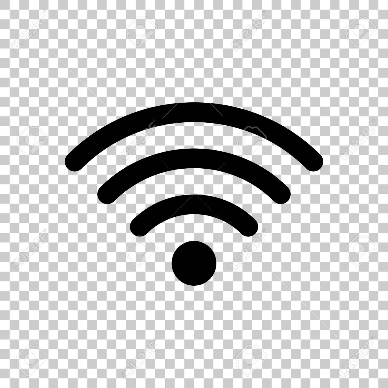 Wi Fi アイコン 透明の背景上の黒いアイコン のイラスト素材 ベクタ Image