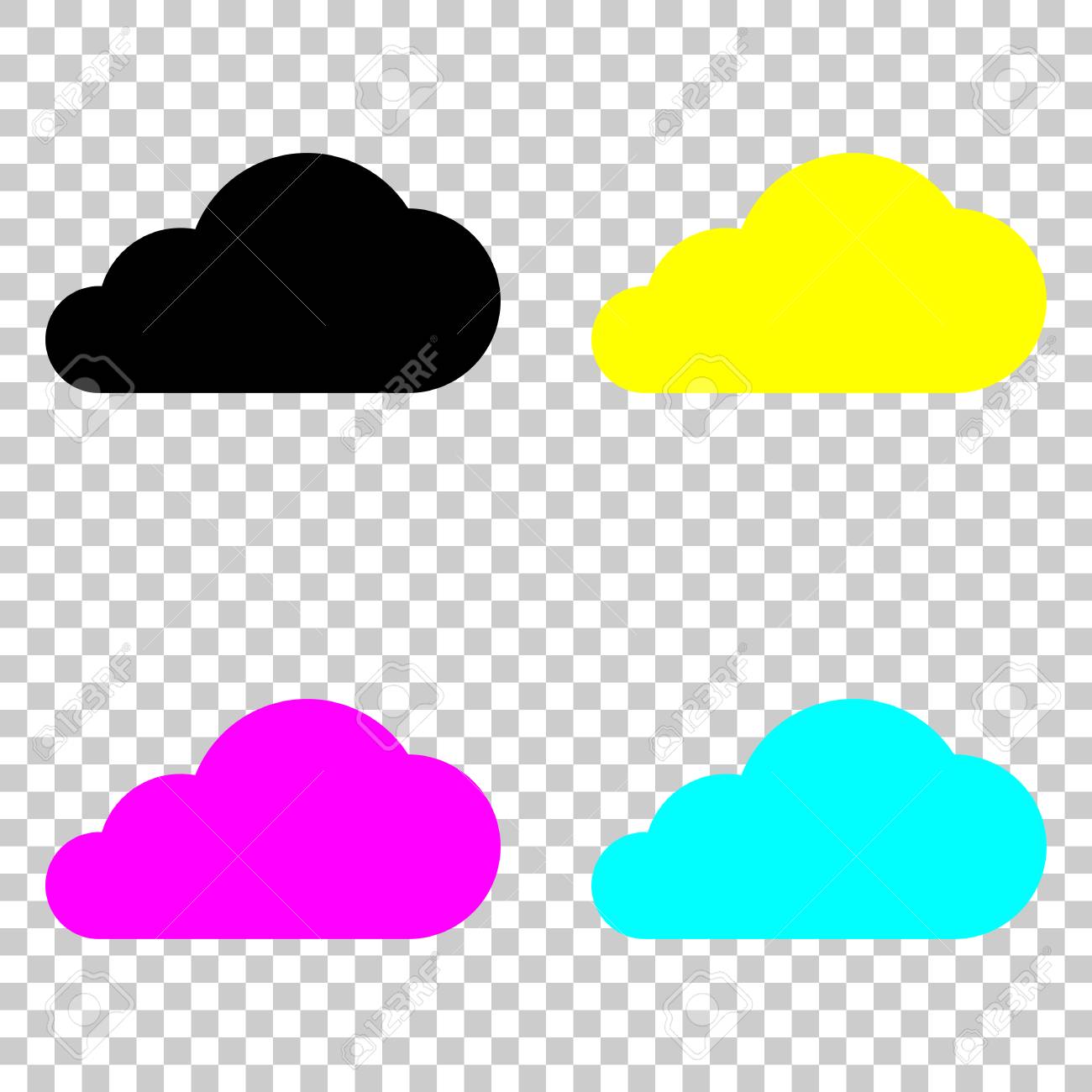 クラウド アイコン 色の Cmyk アイコンの背景を透明に設定します のイラスト素材 ベクタ Image