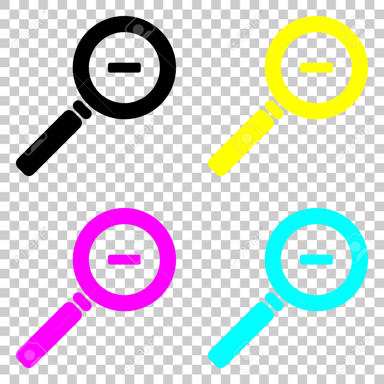 アイコンを縮小します 色の Cmyk アイコンの背景を透明に設定します のイラスト素材 ベクタ Image