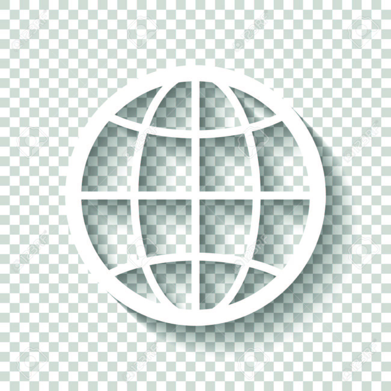 Globe, Planet Earth Simple Silhouette. White Icon With Shadow On  Transparent Background. Royalty Free SVG, Cliparts, Vectors, and Stock  Illustration. Image 96943476.