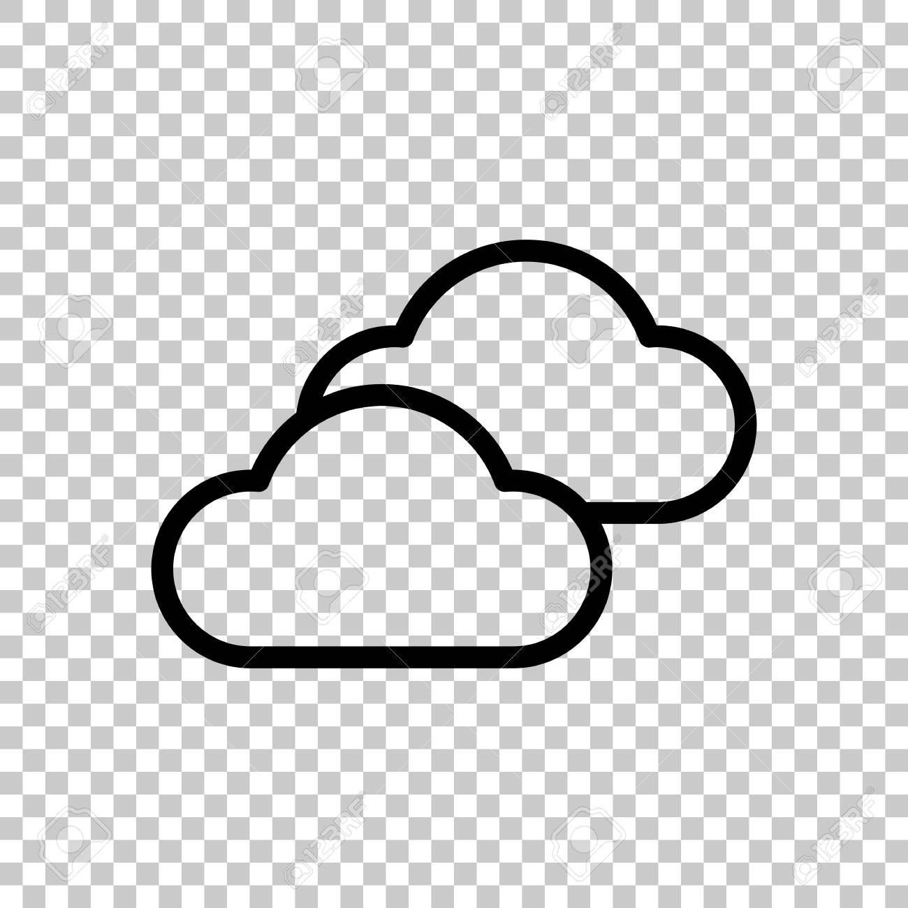 Mostly Cloudy Icon Simple Linear Icon With Thin Outline On Royalty Free Cliparts Vectors And Stock Illustration Image