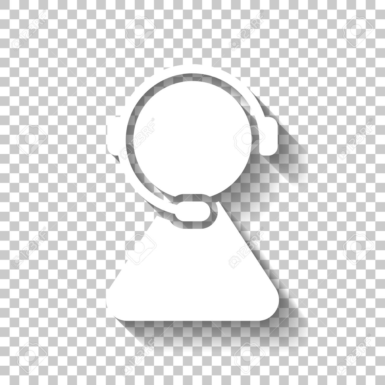 Customer Service Support Service Simple Icon White Icon With Shadow On Transparent Background Royalty Free Cliparts Vectors And Stock Illustration Image 103144523