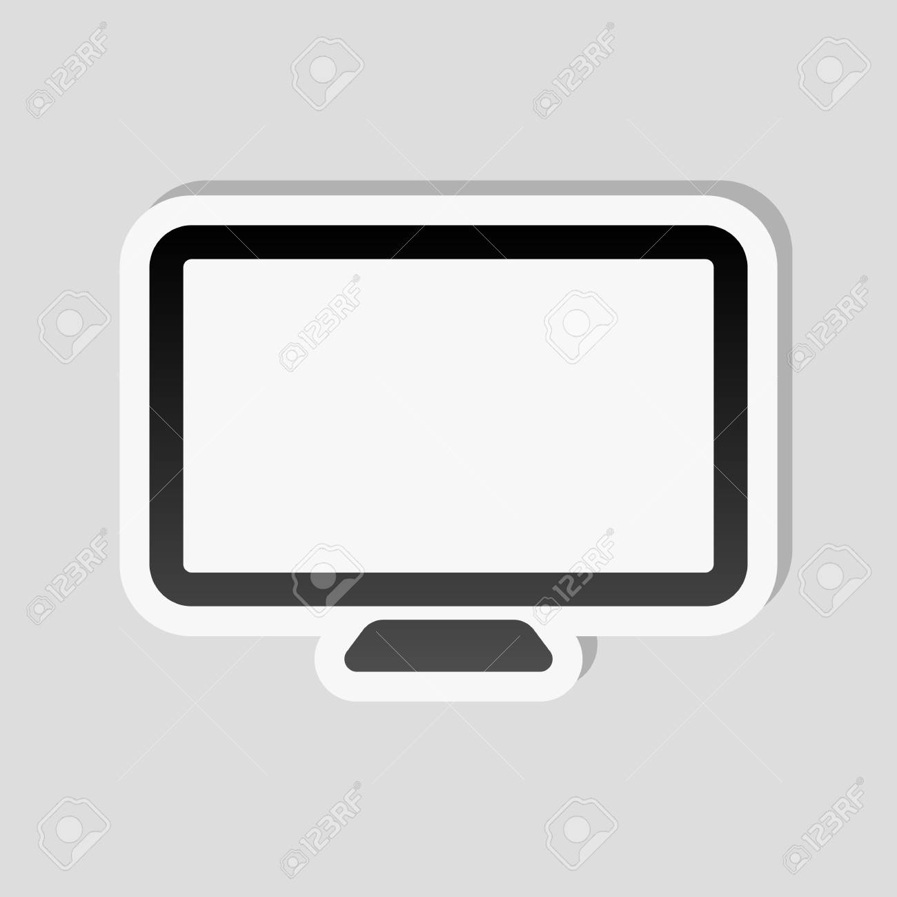 Computer monitor or modern TV. Simple icon. Sticker style with.. Computer monitor or modern TV. Simple icon. Sticker style with..