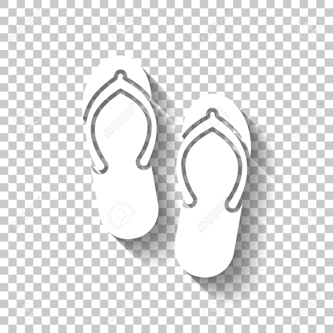 white beach flip flops