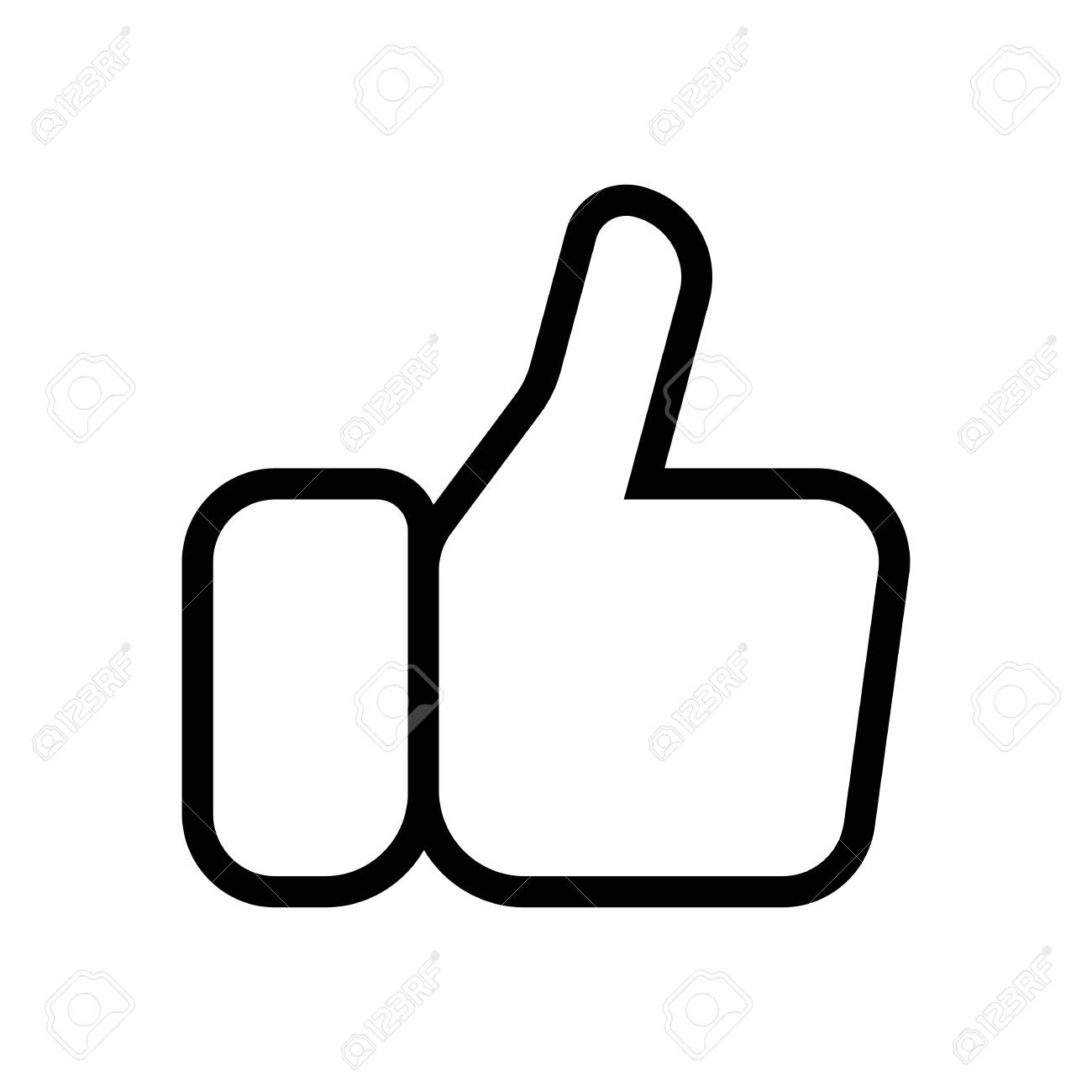 Hand With Thumb Up Like Linear Outline Icon Black Icon On