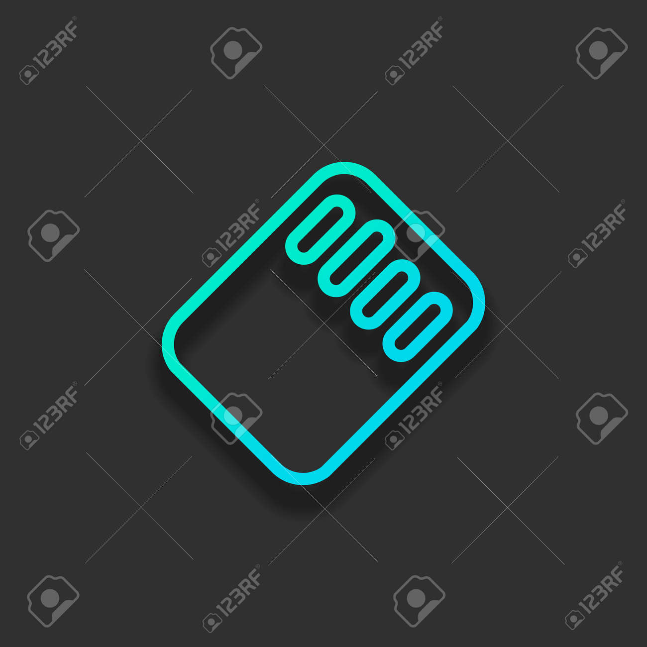 Memory Card, Micro Sd, Linear Outline Technology Icon. Colorful Logo  Concept With Soft Shadow On Dark Background. Icon Color Of Azure Ocean  Royalty Free SVG, Cliparts, Vectors, and Stock Illustration. Image  145879993.