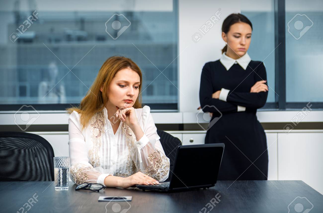 Hard Working Day In The Office Of Two Girls.Office Life Stock Photo,  Picture and Royalty Free Image. Image 96008192.