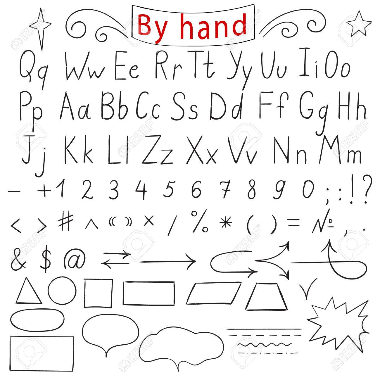 Handwritten Letters Number Characters Shapes English Alphabet Handwritten Letters Number Characters Shapes English Alphabet