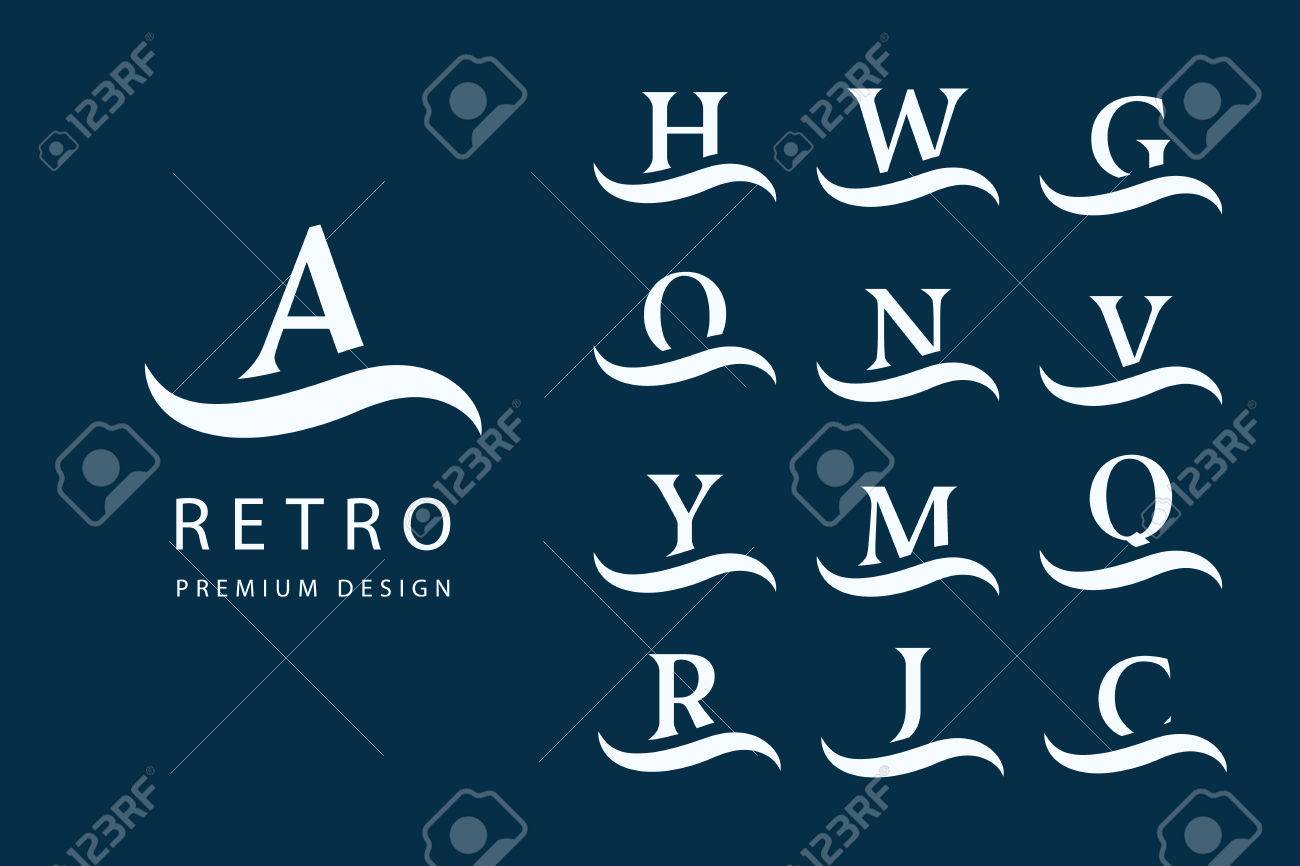 abstract logo design modern emblems set of capital letters