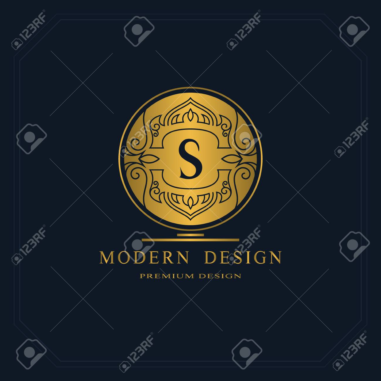 Gold Line Graphics Monogram Elegant Art Logo Design Letter Royalty Free Cliparts Vectors And Stock Illustration Image 89002198
